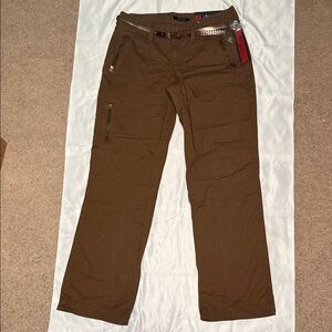 Apt. 9 Women's Brown Cargo Pants with Woven Belt